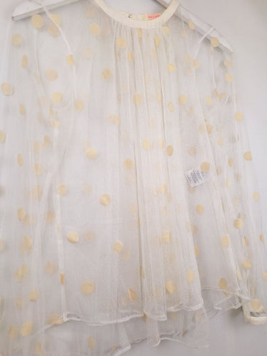 Second-Hand - Sass & Bide Double Act Sheer Spotted Mesh Top Size 6 - SwapUp