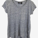 Second-Hand - Tahari Blue Slate Cap Sleeve Casual T-shirt Size M - SwapUp