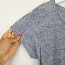 Second-Hand - Tahari Blue Slate Cap Sleeve Casual T-shirt Size M - SwapUp