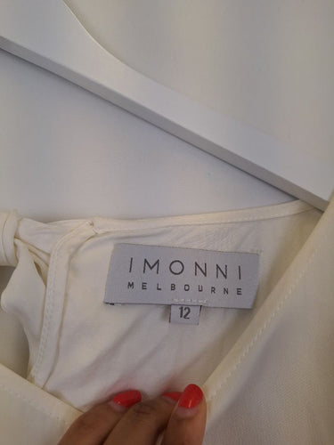 Second-Hand - IMONNI Elegant Ivory Bell Sleeve Top Size 12 - SwapUp