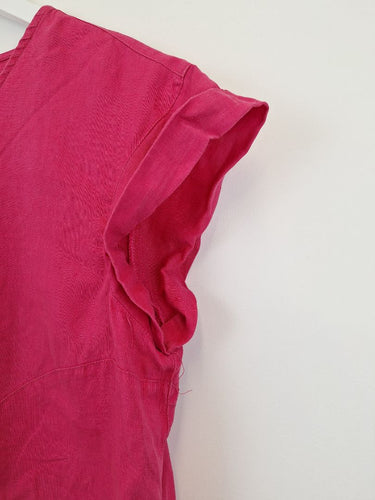 Second-Hand - See Saw Fuchsia 80's Style Linen Top Size 12 - SwapUp