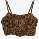 Second-Hand - Assorted Brands Tan Tiger Cropped Top Size M - SwapUp