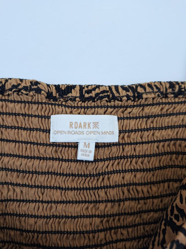 Second-Hand - Assorted Brands Tan Tiger Cropped Top Size M - SwapUp