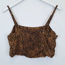 Second-Hand - Assorted Brands Tan Tiger Cropped Top Size M - SwapUp