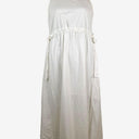 Second-Hand - The Fated Seersucker Crisp Drawstring Midi Dress Size 14 - SwapUp