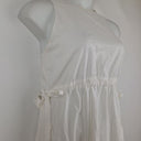 Second-Hand - The Fated Seersucker Crisp Drawstring Midi Dress Size 14 - SwapUp
