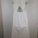 Second-Hand - The Fated Seersucker Crisp Drawstring Midi Dress Size 14 - SwapUp