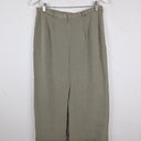 Second-Hand - Talbots Khaki Silk Pencil Midi Skirt Size 14 - SwapUp