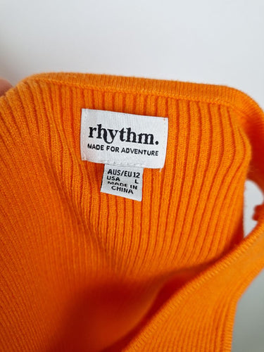 Second-Hand - Assorted Brands Tangerine Bodycon Ribbed Knit Mini Dress Size 12 - SwapUp