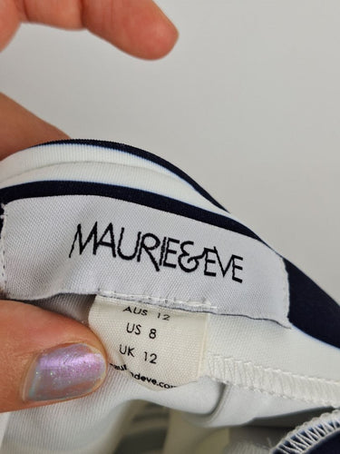 Second-Hand - Maurie & Eve Navy Stripe High Low Skirt Size 12 - SwapUp
