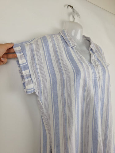 Second-Hand - RB Sellers Ocean Stripe Linen Shirt Dress Size 10 - SwapUp