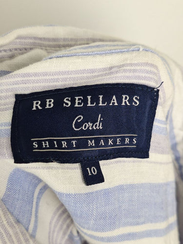 Second-Hand - RB Sellers Ocean Stripe Linen Shirt Dress Size 10 - SwapUp