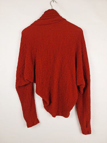 Second-Hand - Veducci Maroon Textured Abstract Jacket Size 10 - SwapUp