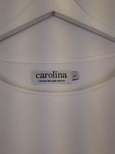 Second-Hand - Carolina Crisp White Frill Edge Top Size L - SwapUp