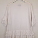 Second-Hand - Carolina Crisp White Frill Edge Top Size L - SwapUp