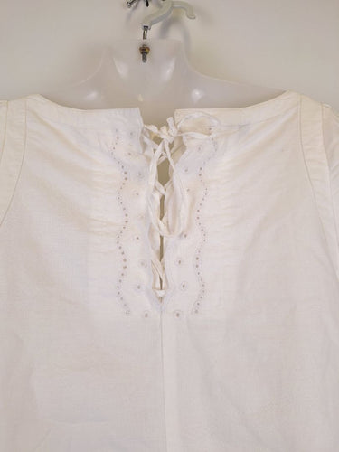 Second-Hand - Witchery Delicate Linen Blend Broderie Detail Dress Size S - SwapUp
