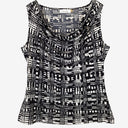 Second-Hand - Calvin Klein Cowl Neck B&W Top Size M - SwapUp