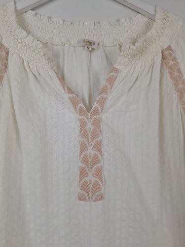 Second-Hand - Indigo Airy Cotton Blouse Size S - SwapUp