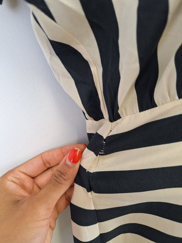 Second-Hand - Assorted Brands Silk Striped Midi Dress Size 10 - SwapUp