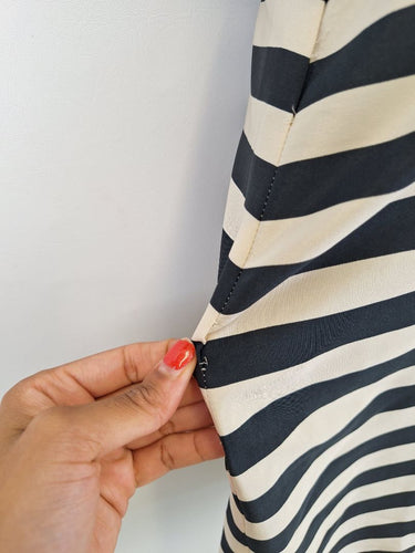 Second-Hand - Assorted Brands Silk Striped Midi Dress Size 10 - SwapUp