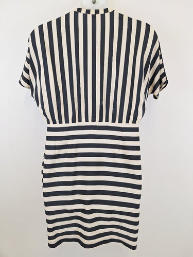Second-Hand - Assorted Brands Silk Striped Midi Dress Size 10 - SwapUp