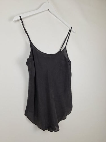 Second-Hand - Lee Mathews / Edit Midnight Grey Sheer Silk Slip Top Size 12 - SwapUp