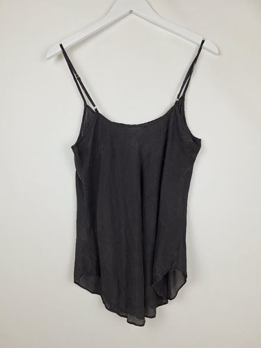 Second-Hand - Lee Mathews / Edit Midnight Grey Sheer Silk Slip Top Size 12 - SwapUp