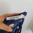 Second-Hand - Lee Mathews Navy Sheer Polka Dot Midi Dress Size 12 - SwapUp