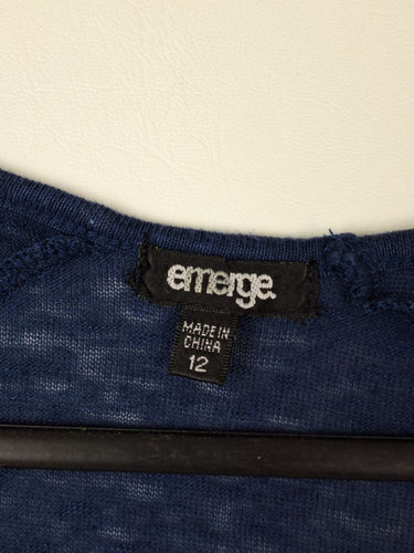 Second-Hand - Emerge Navy folded Sleeve Casual T-shirt Size 12 - SwapUp