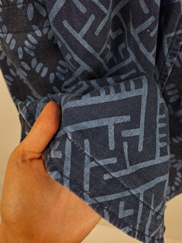 Second-Hand - Plenty Diamond Patterned Stretch Denim Mini Dress Size 12 - SwapUp