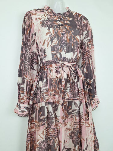 Second-Hand - Delilah Preppy Breezy Muted Design Midi Dress Size 10 - SwapUp
