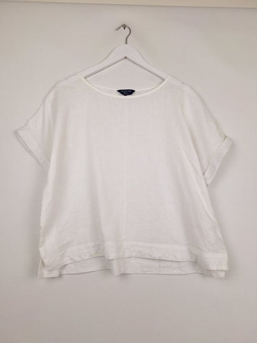 Second-Hand - RB Sellers Summer Essential White Linen Top Size 12 - SwapUp