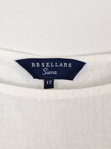 Second-Hand - RB Sellers Summer Essential White Linen Top Size 12 - SwapUp