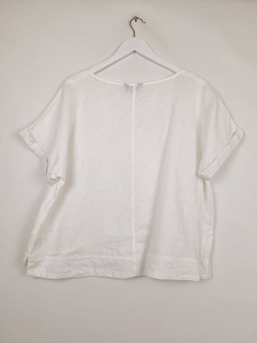 Second-Hand - RB Sellers Summer Essential White Linen Top Size 12 - SwapUp