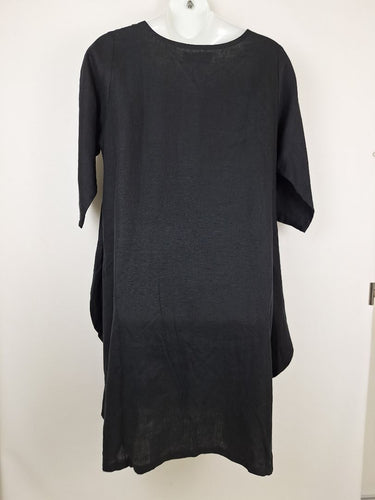 Second-Hand - Rike Design Pure Noir Linen Midi Dress Size L - SwapUp