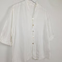 Second-Hand - Assorted Brands Mother Of Pearl Button Linen Top Size XL - SwapUp
