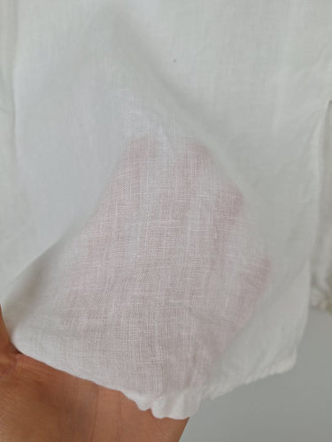 Second-Hand - Assorted Brands Mother Of Pearl Button Linen Top Size XL - SwapUp