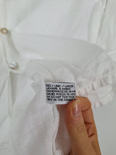 Second-Hand - Assorted Brands Mother Of Pearl Button Linen Top Size XL - SwapUp