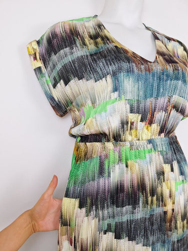 Second-Hand - Elk Colour Glitch Midi Dress Size 8 - SwapUp