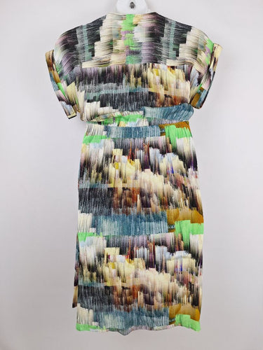 Second-Hand - Elk Colour Glitch Midi Dress Size 8 - SwapUp