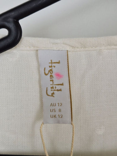 Second-Hand - Tigerlily Sweet Ruffle Linen Mini Pants Size 12 - SwapUp