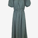 Second-Hand - Savel Green Gingham Puff Sleeve Dress Size 8 - SwapUp