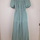Second-Hand - Savel Green Gingham Puff Sleeve Dress Size 8 - SwapUp