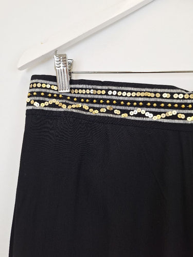 Second-Hand - Natasha Gan Beaded Waist Straight Leg Pants Size 18 - SwapUp