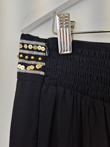 Second-Hand - Natasha Gan Beaded Waist Straight Leg Pants Size 18 - SwapUp