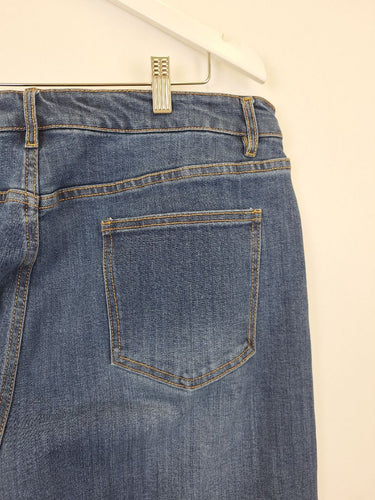 Second-Hand - Motto Gold Trim Tailored Jeans Size 18 - SwapUp