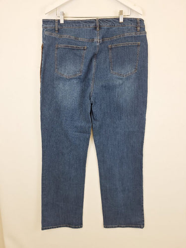 Second-Hand - Motto Gold Trim Tailored Jeans Size 18 - SwapUp
