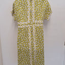 Second-Hand - Boden Yellow Lime Spotted Midi Dress Size 16 - SwapUp
