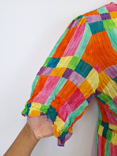 Second-Hand - Gorman Rainbow Crinkle Texture Sun Dress Size 14 - SwapUp
