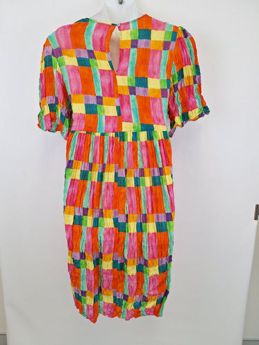 Second-Hand - Gorman Rainbow Crinkle Texture Sun Dress Size 14 - SwapUp